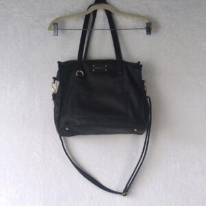 Gussacci Women's‎ Black Leather Shoulder Bag